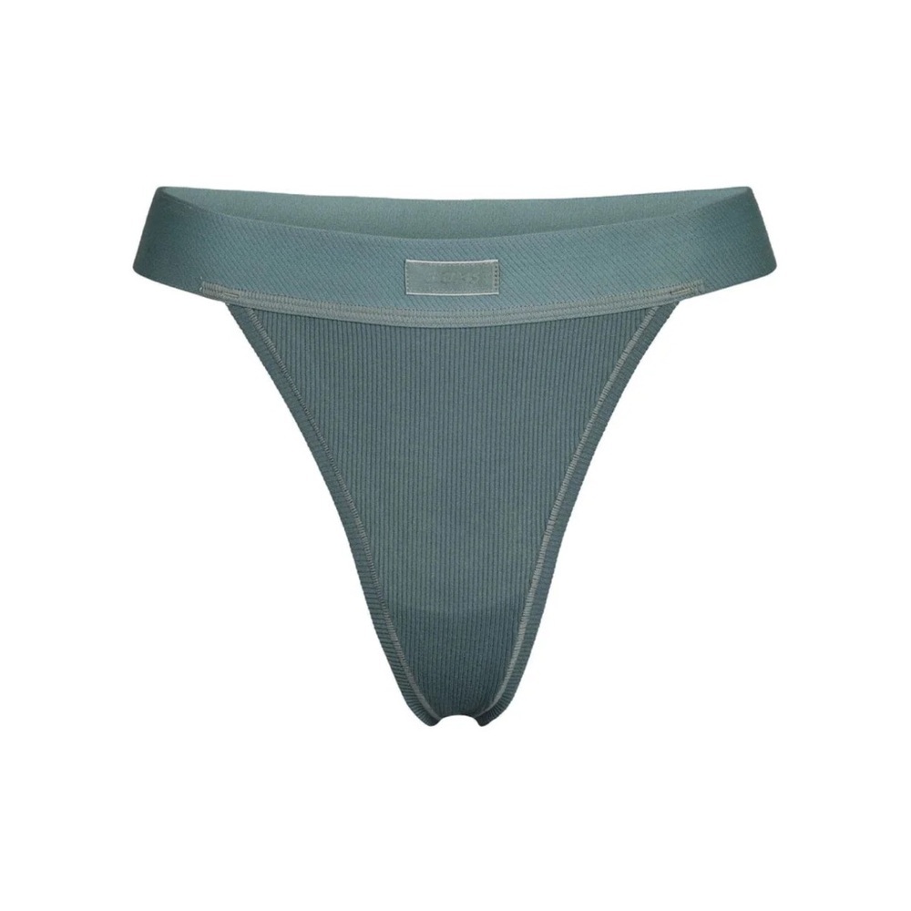 Cotton Rib mid‎ rise THONG - Picture 5 of 8